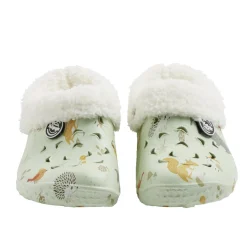 Sabots Hipps enfant fourrés vert pâle motifs animaux 24/25