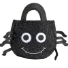 Sac à bonbons Halloween araignée noir ou violet Ø31xH43cm (2 modèles)
