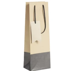 Sac bouteille kraft noir et marron H35cm < Gifi Online