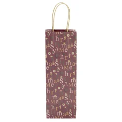 Sac cadeau bouteille Noël inscription Merry Christmas H35cm < Gifi Discount