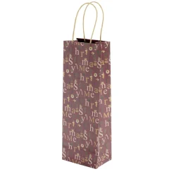 Sac cadeau bouteille Noël inscription Merry Christmas H35cm < Gifi Discount