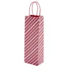 Sac cadeau bouteille rayures rouges et blanches H35cm < Gifi Outlet