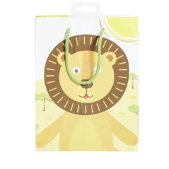 Sac cadeau enfant lion beige et marron - Taille M