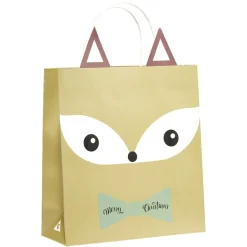 Sac cadeau fantaisie forme tête de renard 23xH31cm