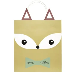 Sac cadeau fantaisie forme tête de renard 23xH31cm