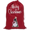 Sac cadeau hotte en feutrine rouge motif Noël