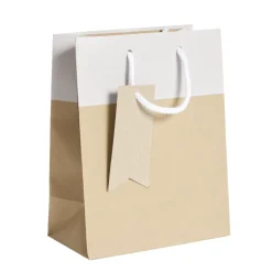 Sac cadeau kraft marron et gris - Taille M < Gifi Online