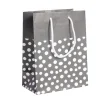 Sac cadeau kraft noir à pois blancs - Taille M < Gifi Online