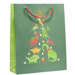 Sac cadeau Noël enfant licorne ou dinosaure 26xH32cm - 2 modèles