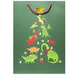 Sac cadeau Noël enfant licorne ou dinosaure 33xH46cm (2 modèles)