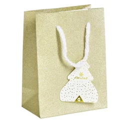 Sac cadeau Noël motif sapin ou uni doré pailleté -Taille S < Gifi Online