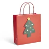 Sac cadeau Noël rouge motif sapin 24xH25cm < Gifi Best