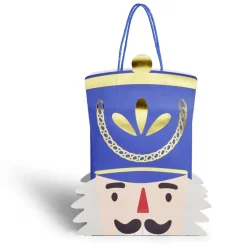 Sac cadeau Noël tête soldat Casse-Noisette bleu et doré 24,5xH31,5cm < Gifi Outlet
