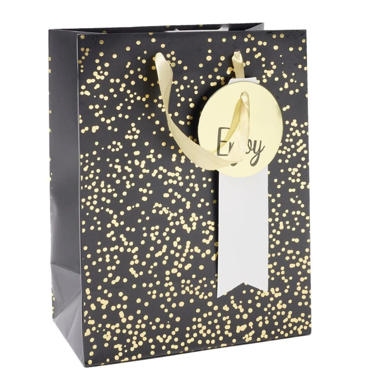 Sac cadeau papier anniversaire inscription Happy Birthday 17,5x10xH23cm (2 modèles)
