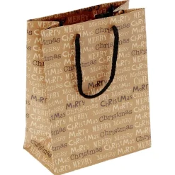 Sac cadeau papier recyclé marron lanière rouge Taille M