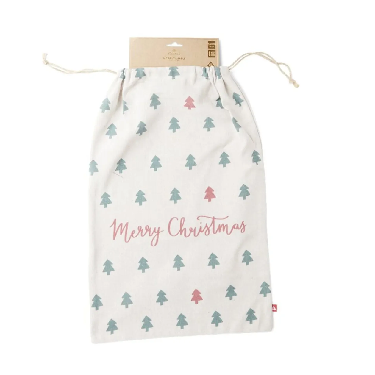 Sac cadeau tissu réutilisable 40x60cm (3 modèles)