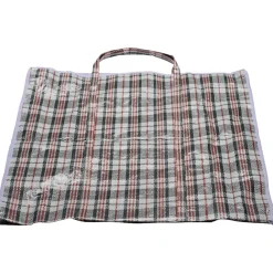 Sac de course quadrillage rouge noir blanc 68x15xH68cm
