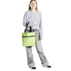 Sac de courses ajustable à roulettes 20L orange ou vert