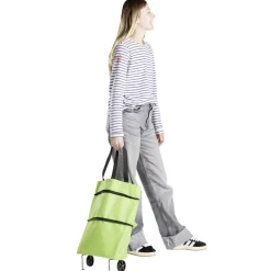 Sac de courses ajustable à roulettes 20L orange ou vert