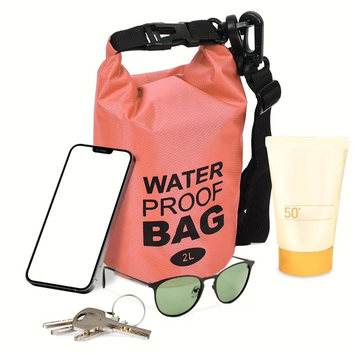 Sac de plage étanche 2L polyester rouge et noir < Gifi New