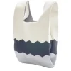Sac de plage tissé à motif 19,5x9xH34cm (2 modèles)