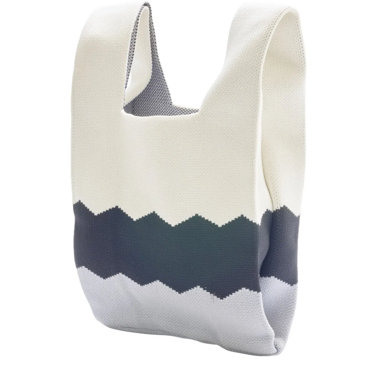 Sac de plage tissé à motif 19,5x9xH34cm (2 modèles)