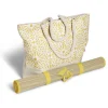 Sac de plage 48x29cm et natte 180x60cm Funky polyester et paille