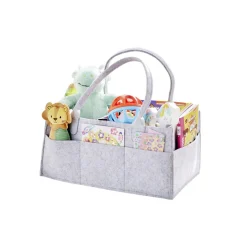 Sac de rangement 11 compartiments feutrine grise 39x23xH18cm