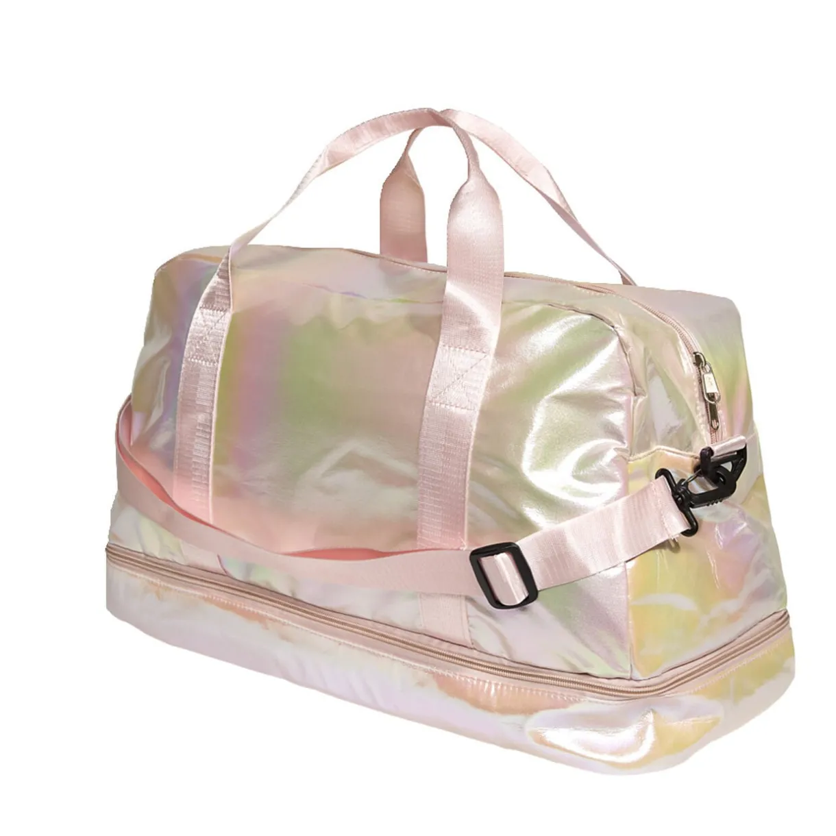 Sac de voyage femme aspect brillant 49x23xH30cm - 2 modèles rose ou vert < Gifi Best