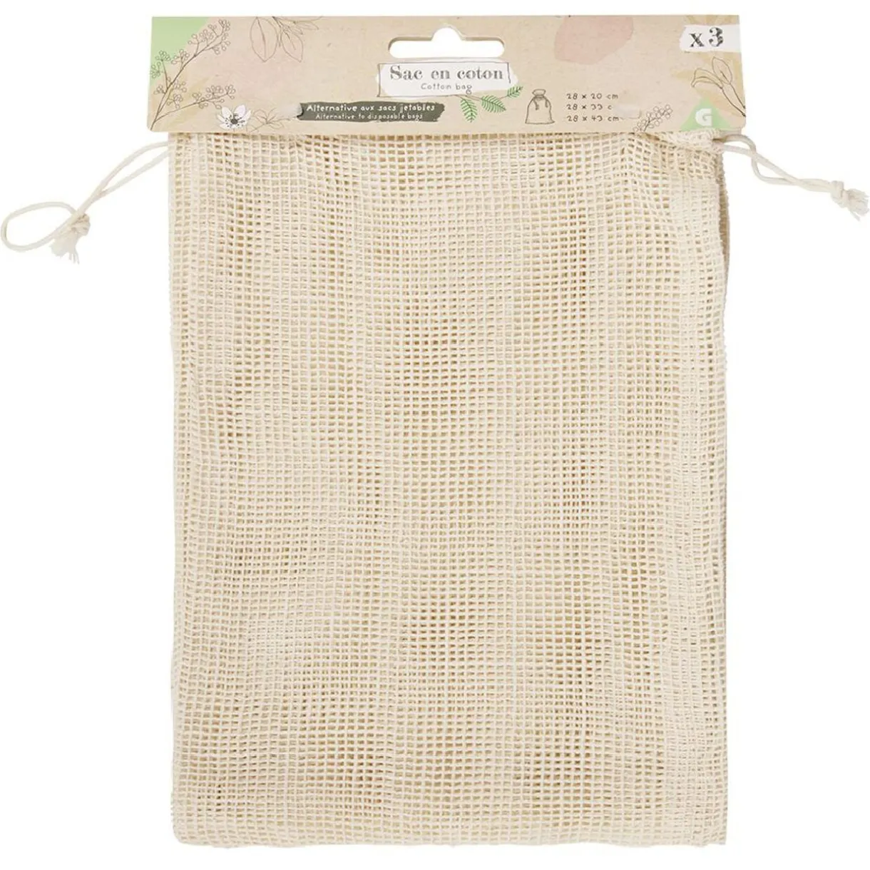 Sac en coton blanc x3 < Gifi Discount