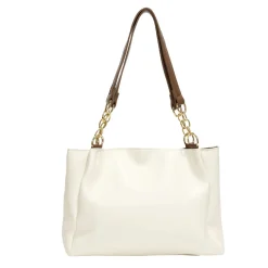 Sac femme fourre-tout simili anse chaîne dorée 33x11xH24cm - 2 modèles noir ou beige < Gifi New