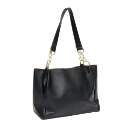Sac femme fourre-tout simili anse chaîne dorée 33x11xH24cm - 2 modèles noir ou beige < Gifi New