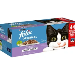 Sachet pour chat 44x 85gr Felix Original Mix Box 4 saveurs en gelée