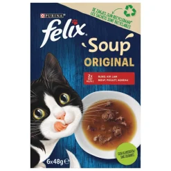 Sachet pour chat 6x 48gr Felix Soup Farm Original 3 saveurs < Gifi Hot