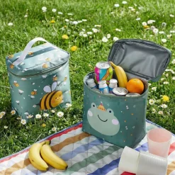 Sac isotherme enfant 5L polyester vert motif grenouille 23x12xH19cm
