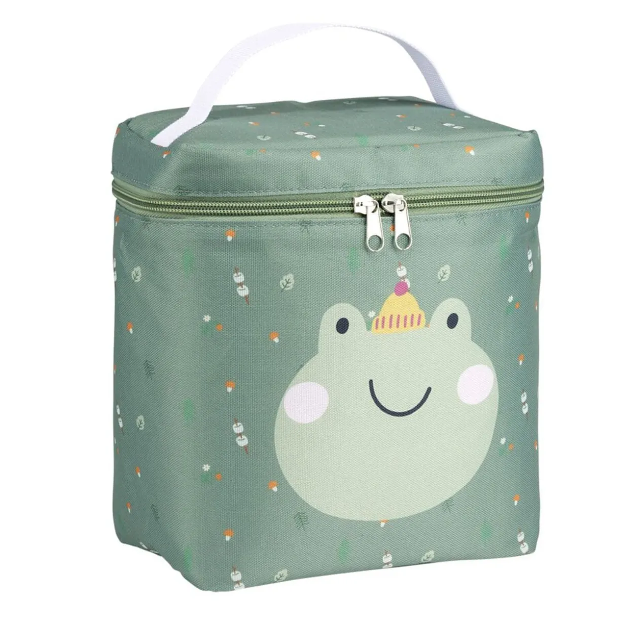 Sac isotherme enfant 5L polyester vert motif grenouille 23x12xH19cm