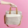 Sac isotherme fraîcheur 22L anses et bandoulière gris et blanc 31,5x22,H27cm
