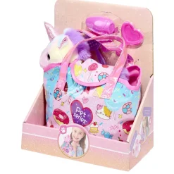 Sac à main enfant licorne peluche polyester rose 23,5x6xH27,5cm < Gifi Hot