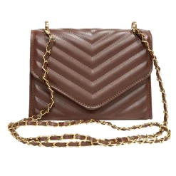 Sac à main simili effet matelassée avec chaîne métal doré 20xH13cm - 2 modèles < Gifi New