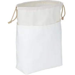 Sac à pain coton blanc avec lien à nouer 29x22xH20cm
