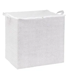 Sac panière de rangement 150L pliable tissu gris et blanc 45x45xH56cm < Gifi New