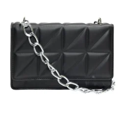 Sac pochette effet matelassée avec chaîne métal 20xH13cm - 2 modèles noir ou vert < Gifi Discount