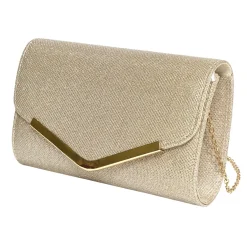 Sac pochette femme strass avec bandoulière chaîne amovible - 2 modèles noir ou doré