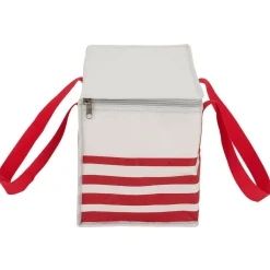 Sac à repas isotherme rouge et blanc L.28xl.18xH.21 cm