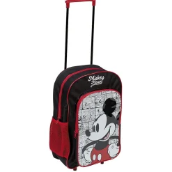 Sac à roulettes enfant Mickey Mouse rouge et noir H41cm
