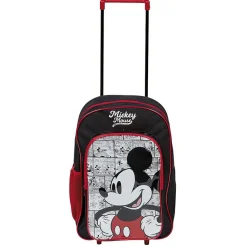 Sac à roulettes enfant Mickey Mouse rouge et noir H41cm
