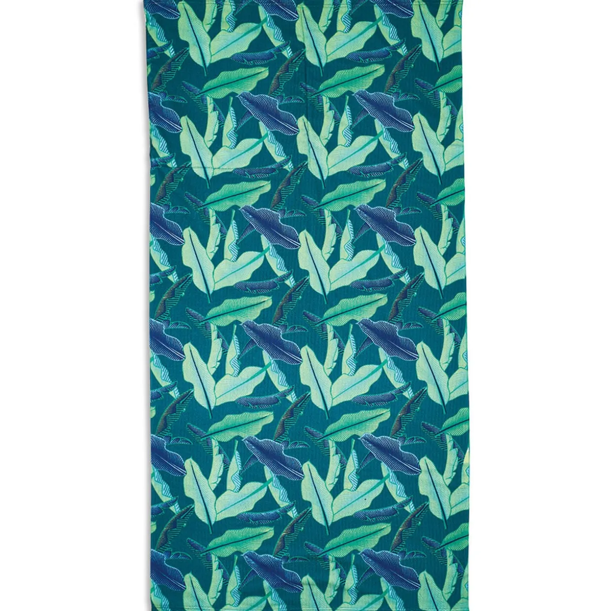 Sac serviette de plage 2 en 1 feuilles vert et bleu
