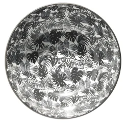 Saladier bas en porcelaine décor intérieur feuille jungle Ø22,5xH8,8cm