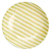 Saladier bas en porcelaine rayures jaunes et blanches Ø25,5xH4,6cm < Gifi