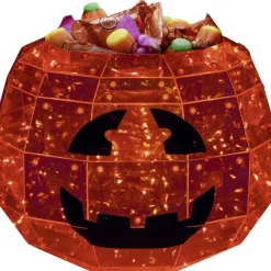 Saladier bol à bonbons citrouille LED Halloween Ø22,5xH18cm